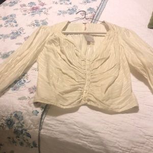New free people ivory colored button up blouse